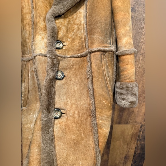 Vintage portobello sherling sheepskin jacket Marlboro man size 38 - Picture 5 of 11